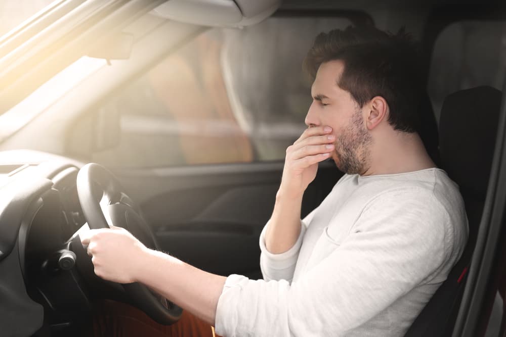 driver getting drowsy while driving