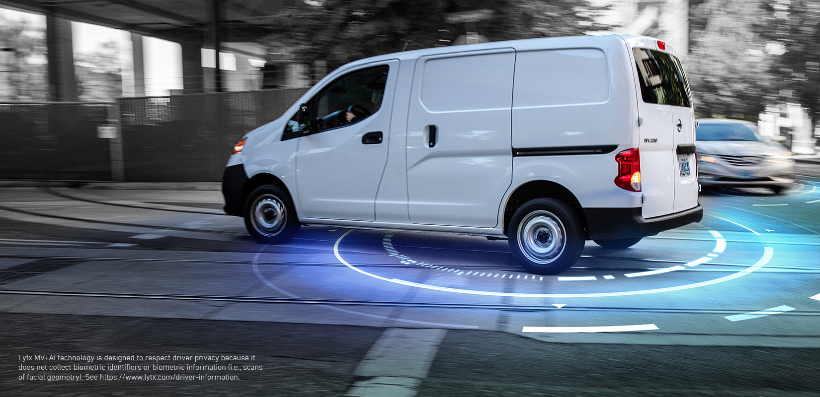 van driving with MV+AI shield underneath