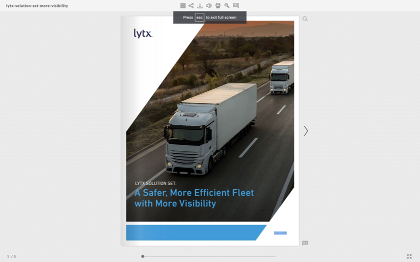 "Lytx Solution Set: A Safer, More Efficient Fleet with More Visibility"