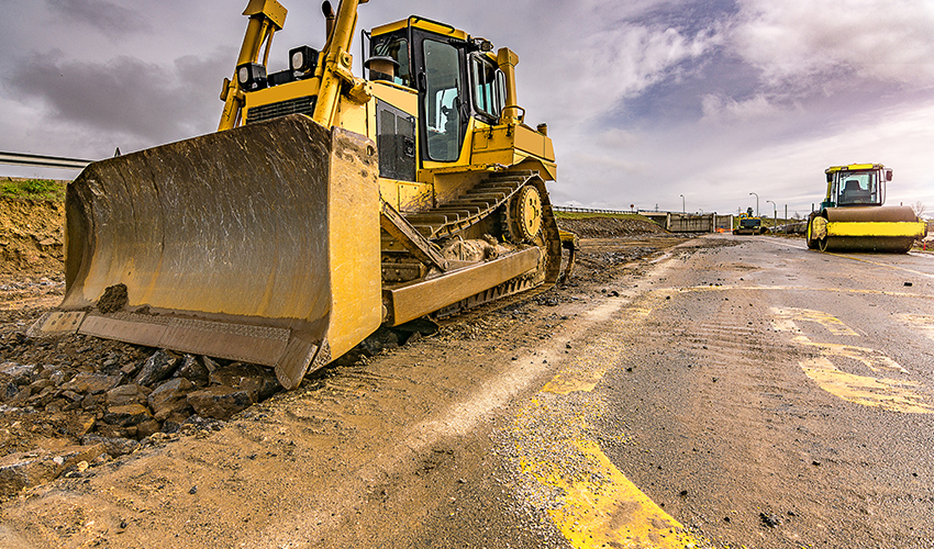 Yellow construction equipment