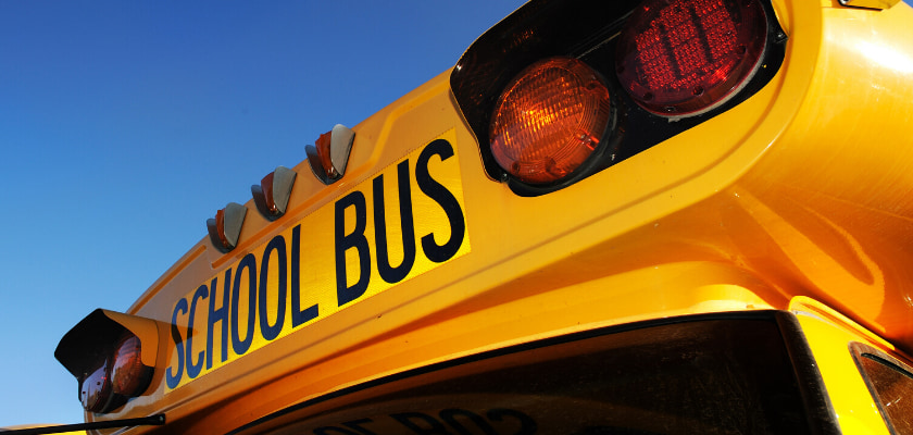  Close up of a school bus