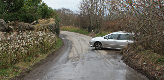 car off the side of the road