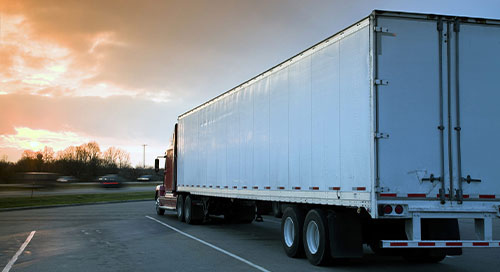 semi truck in a parking lot