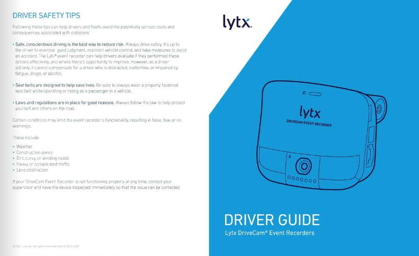 eBook Lytx SF-Series DriveCam Event Recorder Driver Card Guide