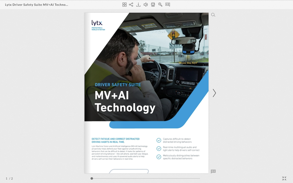 "Driver Safety suite MV+AI technology"
