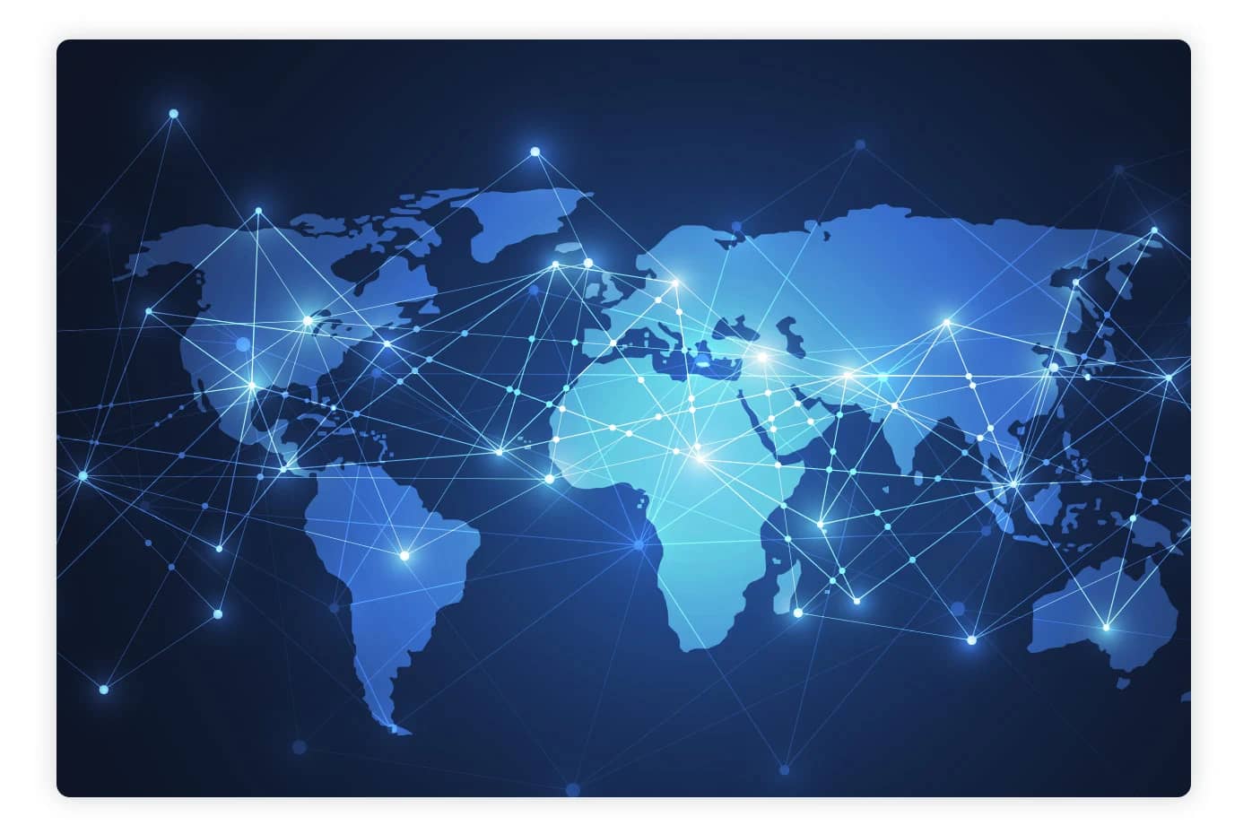 global map showing network connections