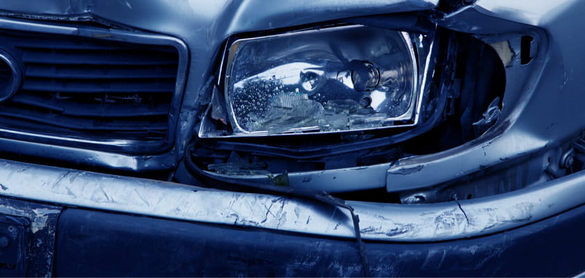 damaged bumper of a car