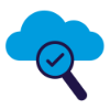 cloud with magnifying glass icon