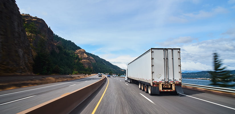 semi truck on road