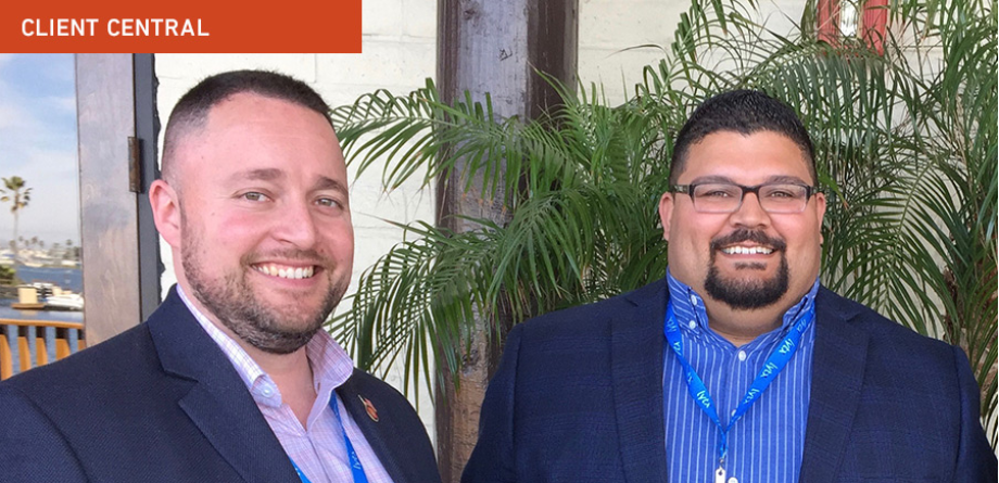 Lev Pobirsky (L) and Jose Ortega at the 2017 Lytx User Group Conference in San Diego, Calif. Credit: Alex Pham