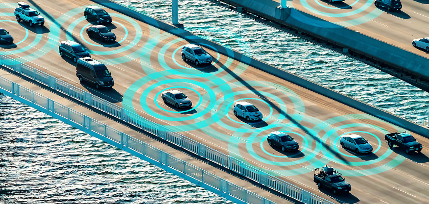autonomous vehicles on bridge