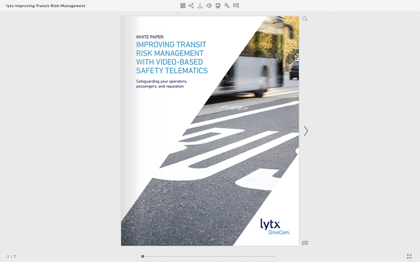 "White Paper: Improving transit risk management with video-based safety telematics"