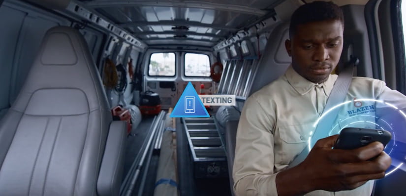 texting and driving with MV+AI shield
