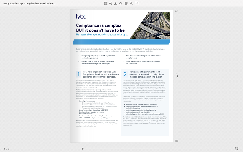 eBook Navigate the Regulatory Landscape with Lytx Compliance Services