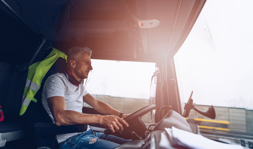 truck driver in the vehicle