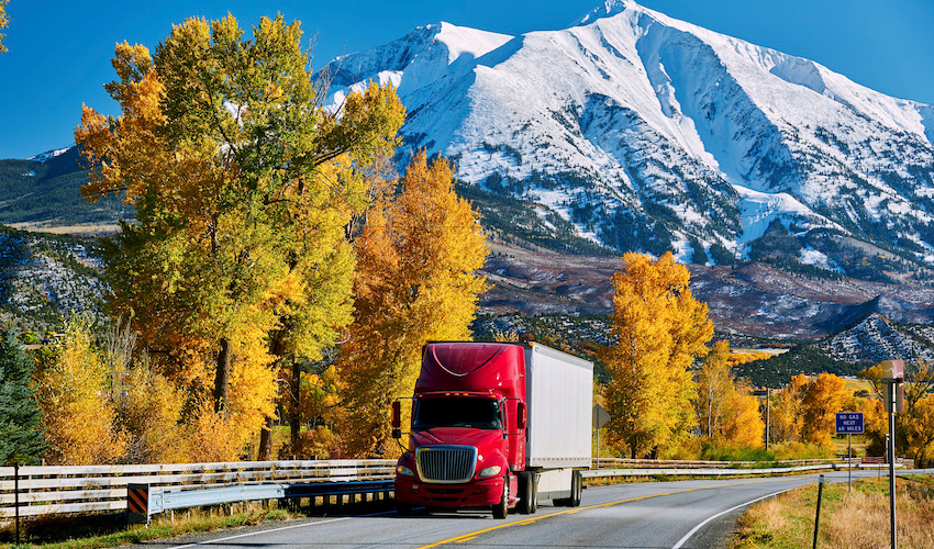 semi truck on the road